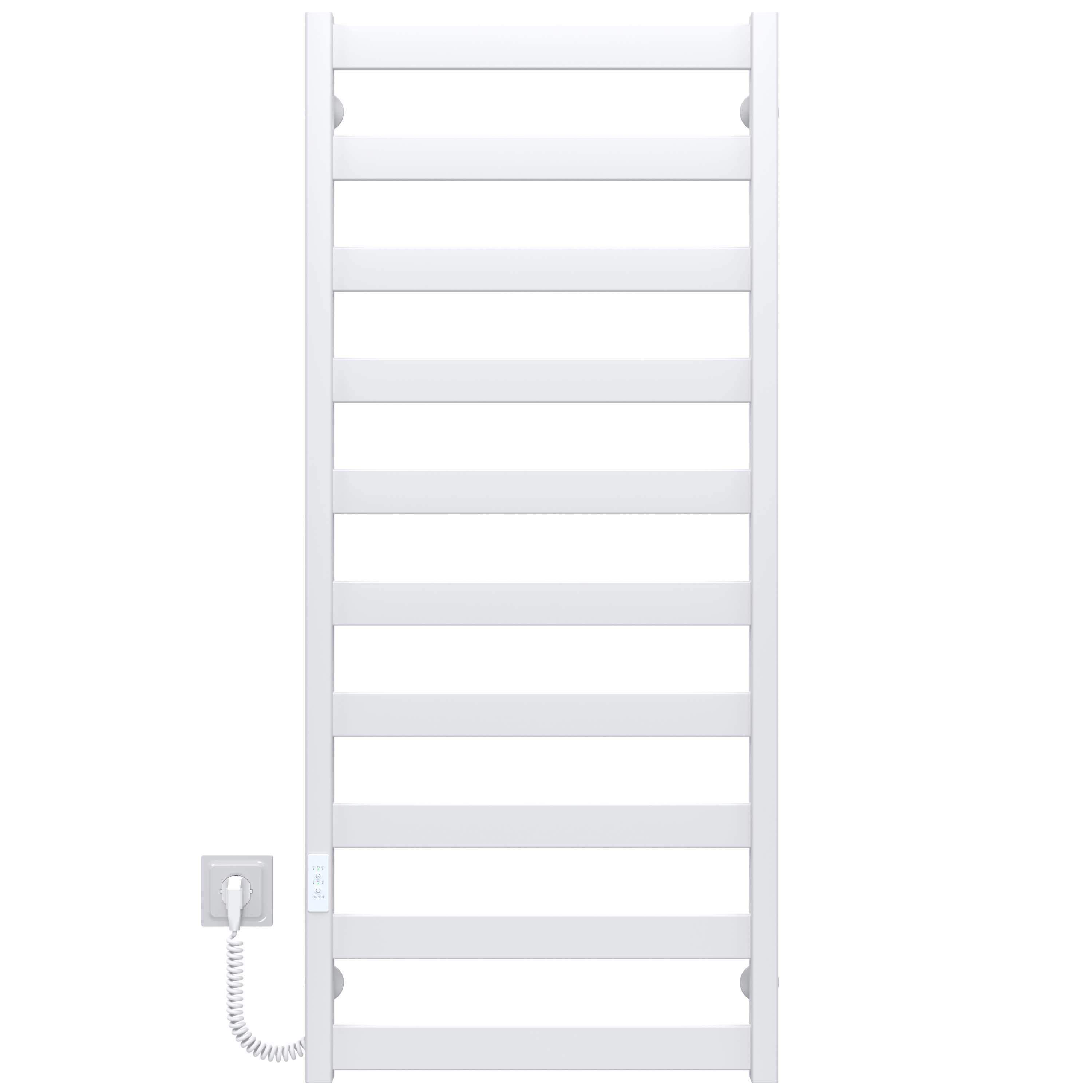 Полотенцесушитель электрический Deffi Harmony П10 WD04 левое подключение крашеная сталь 500х1200 мм Белый (B.HR.120.50.10.EWL4)