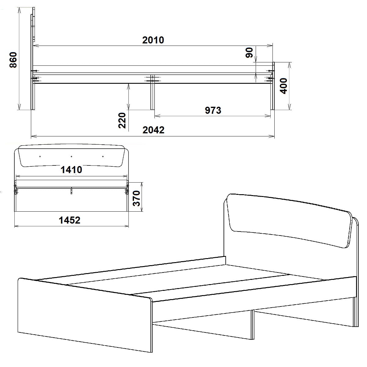 Кровать Компанит Классика 140 Яблоня (5e8b8abc9313a0300a20cbf6) - фото 2 Кровать Компанит Классика 140 Яблоня (5e8b8abc9313a0300a20cbf6) - фото 2