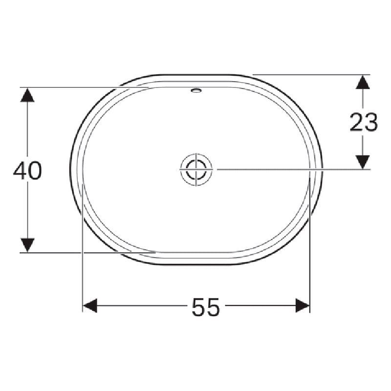 Умивальник врізний під стільницю Geberit Variform 55х40 см (500.757.01.2) - фото 2