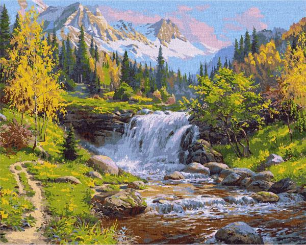 Картина по номерам Идейка Горный ручей 40х50 см в термопакете (KHO2846)