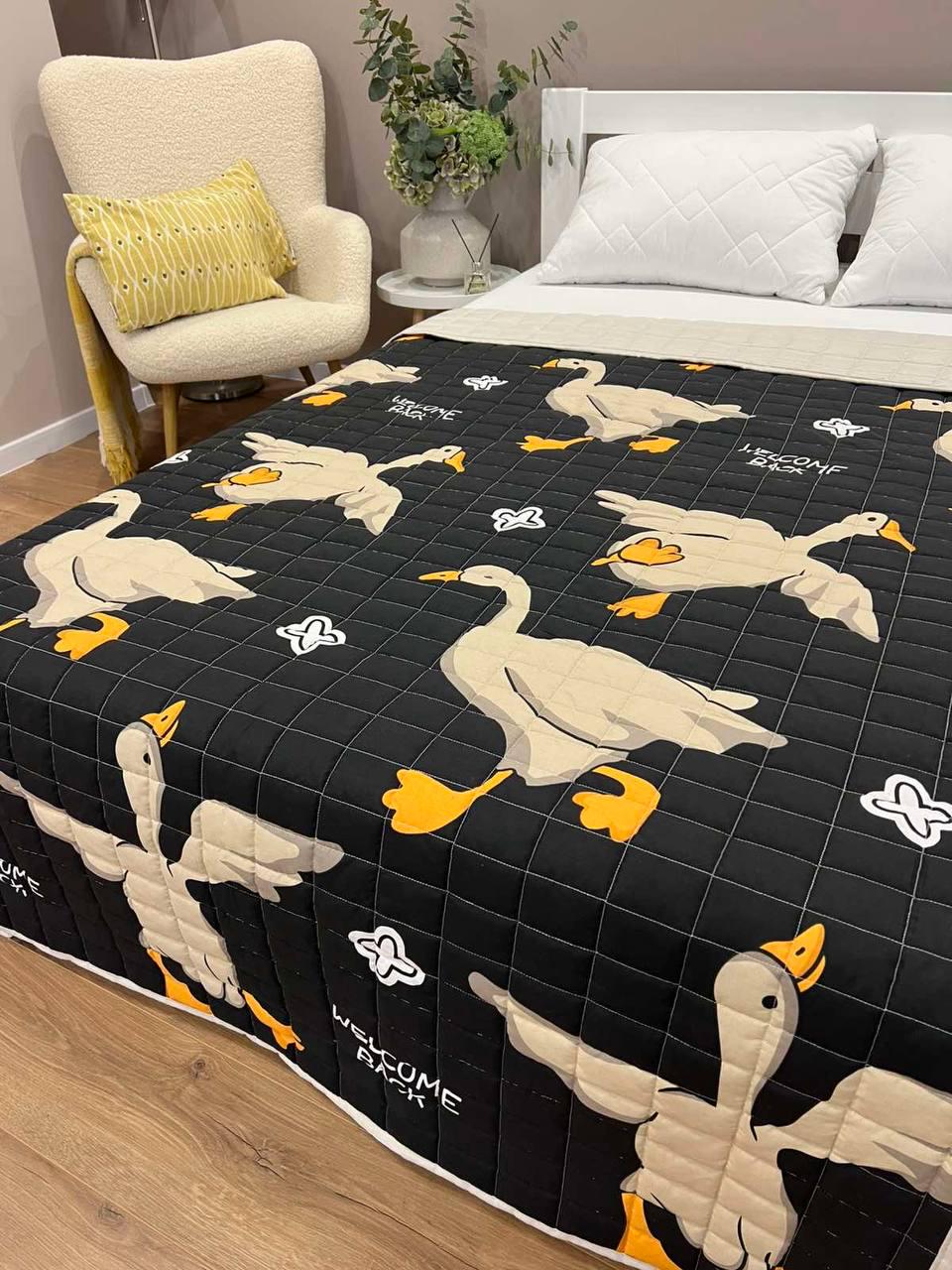 Ковдра дитяча з малюнком гусей двостороння 150х210 см Чорний - фото 3 Ковдра дитяча з малюнком гусей двостороння 150х210 см Чорний - фото 3
