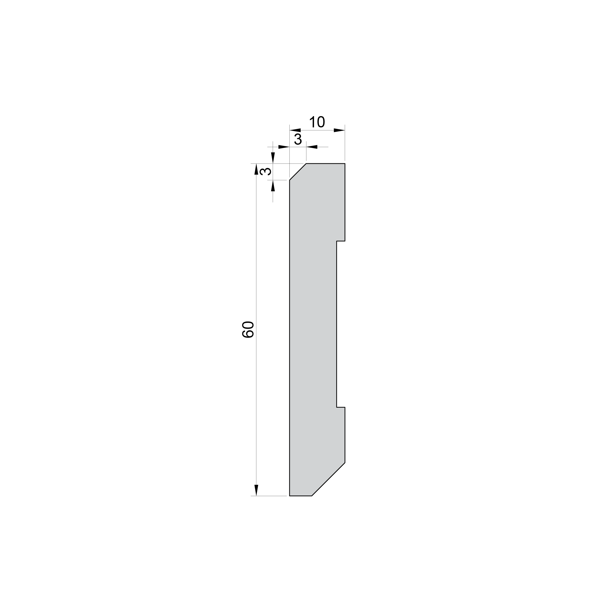 Плінтус МДФ FSPRO 1060F3 фарбований накладний 2,8 м Білий (P.MDF1060F3) - фото 2