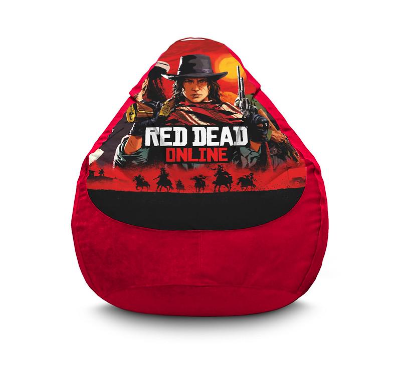 Кресло мешок iPuff Red Dead Redemption 2 online Флок XXL 90х125 см Красный