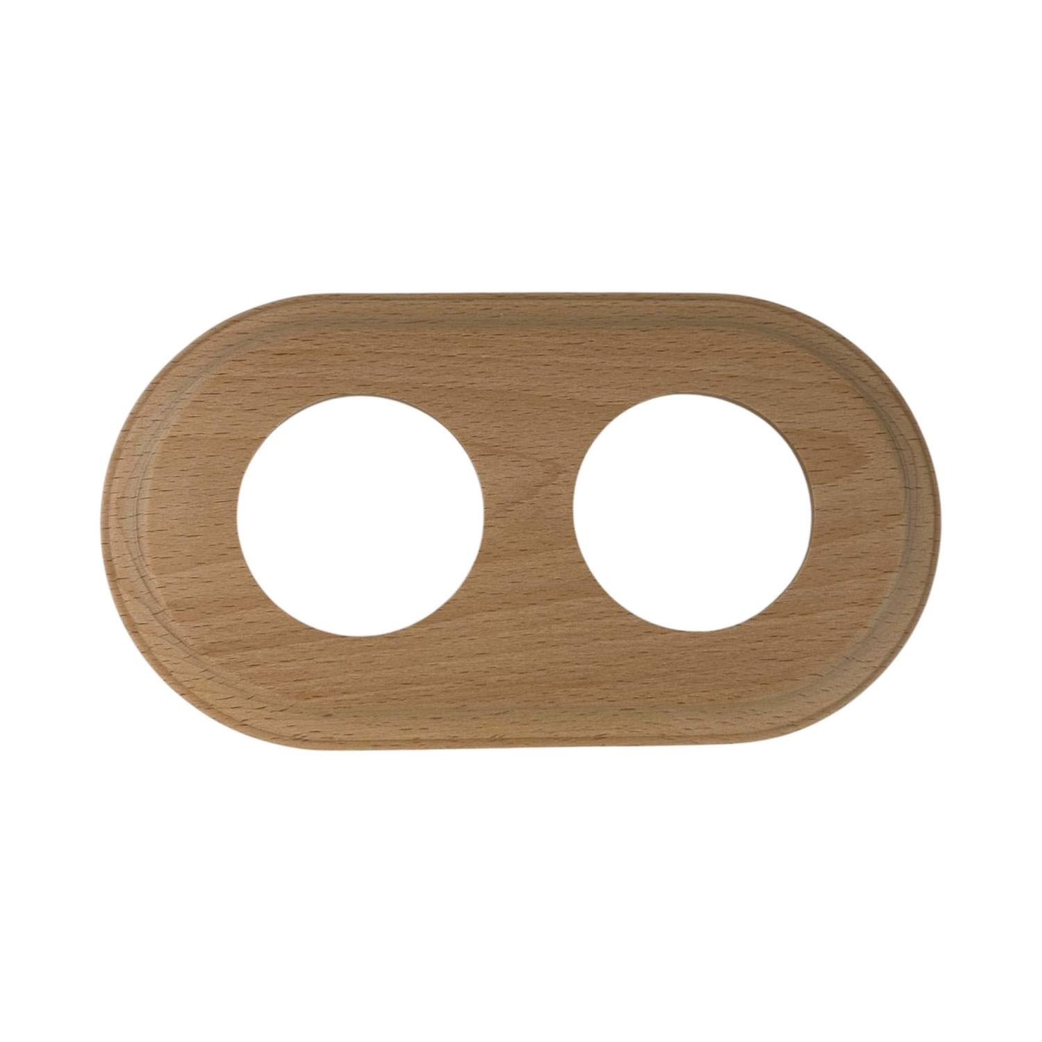 Рамка деревянная Keruida светлая на 2 поста для скрытого монтажа