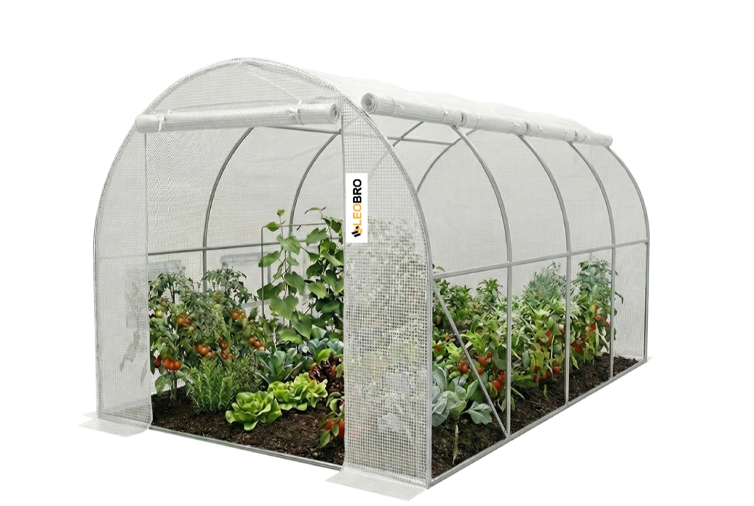 Теплица садовая LEOBRO MultiDoor с окнами и армированной пленкой 10 м2 Белый (LBG112-WHT)