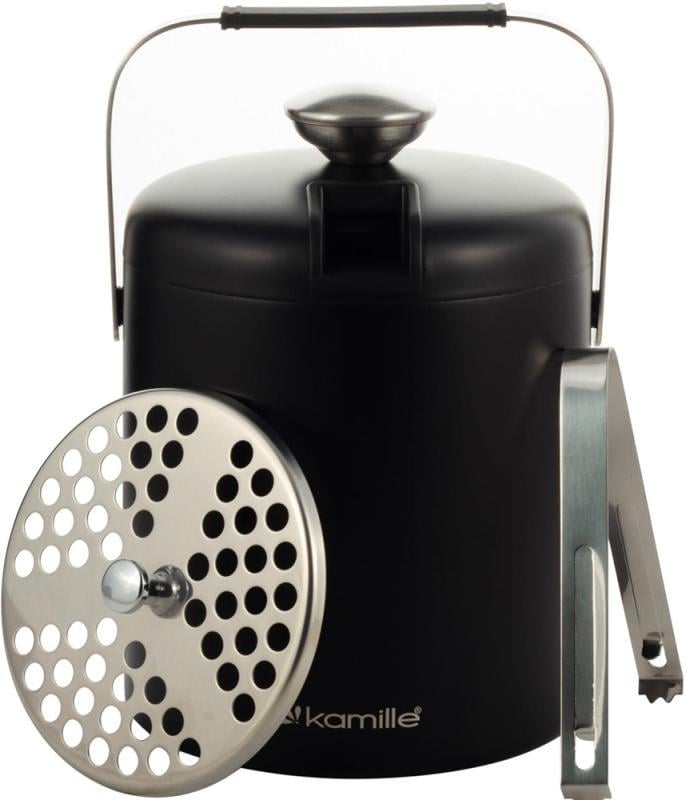 Відро з подвійними стінками Kamille 1300 мл Black