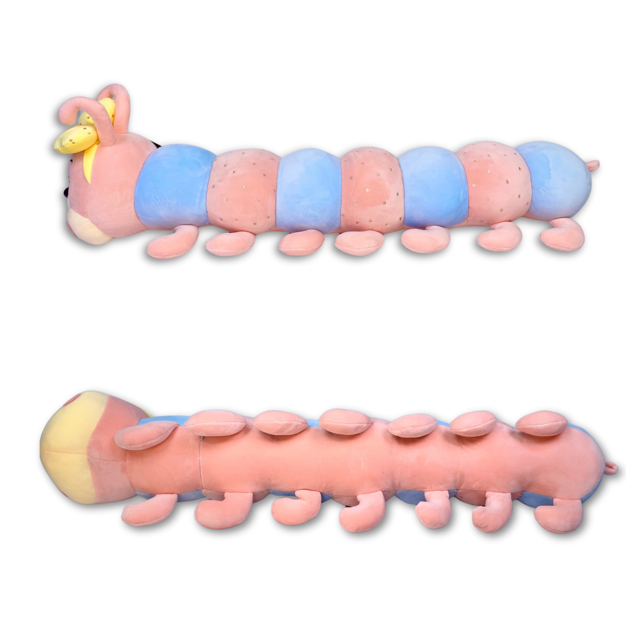 Мягкая игрушка-обнимашка Гусеничка с бантиком 70 см Розовый/Голубой (E33186) - фото 2 Мягкая игрушка-обнимашка Гусеничка с бантиком 70 см Розовый/Голубой (E33186) - фото 2