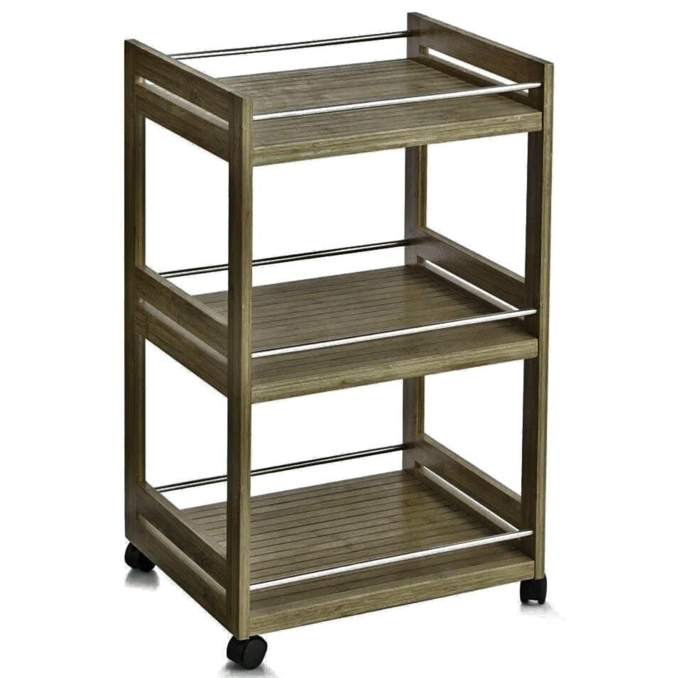 Этажерка для ванной из дерева на колесиках Гарбер Палисандр (АБТ-006102)