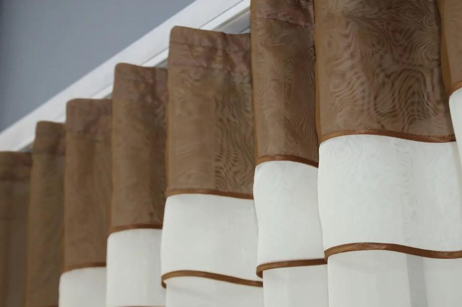 Занавеска кухонная с аркой 280х170 см Молочный/Коричневый (036к) - фото 4