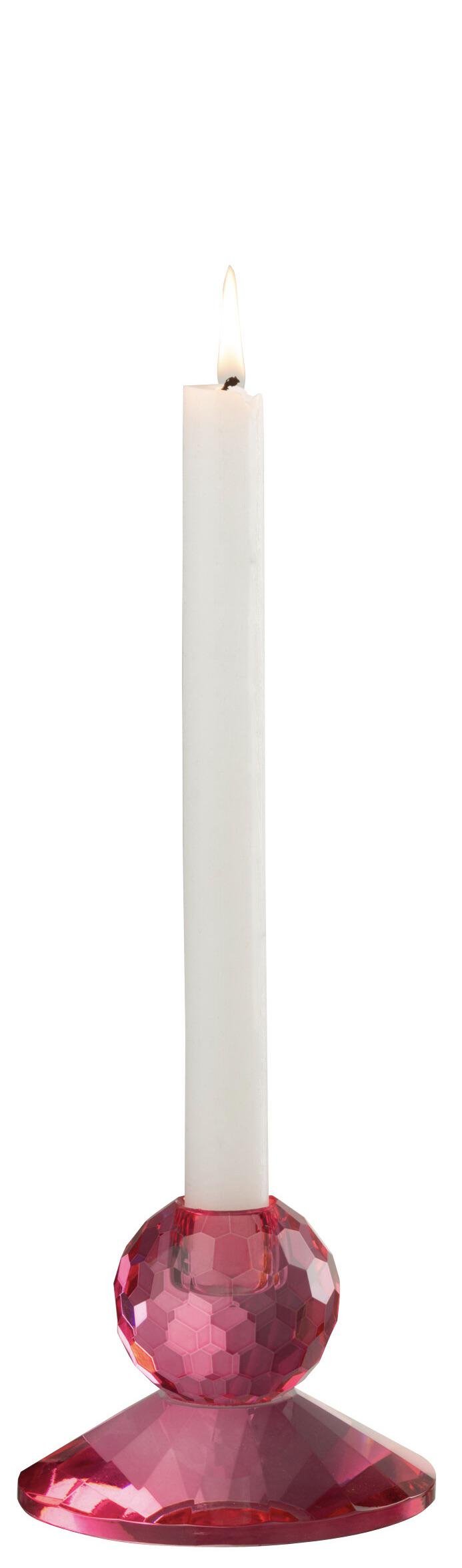 Свічник J-LINE скляний 9 см Червоний