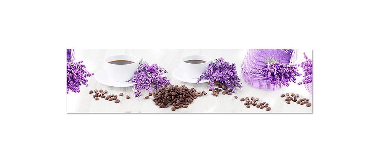 Наліпка вінілова на кухню Zatarga Кава і лаванда 650х2500 мм (1250370407)