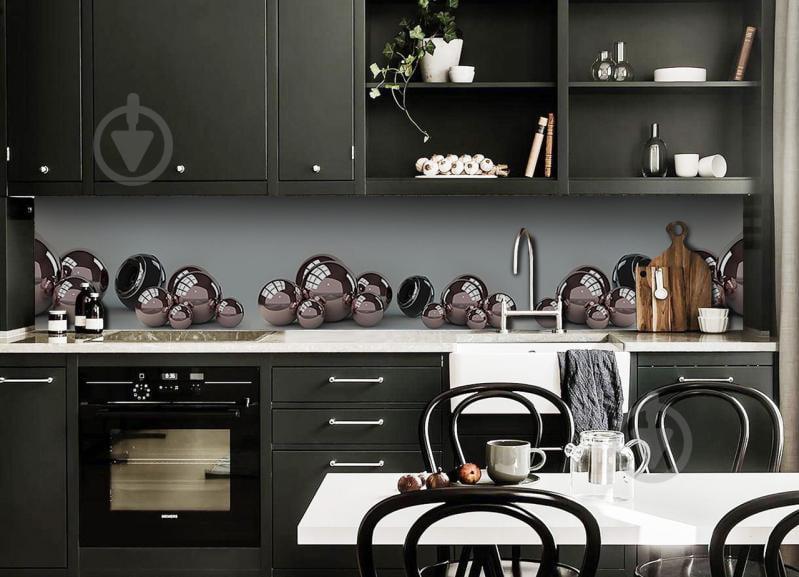 Наклейка виниловая кухонный фартук Zatarga "Стальные сферы" 600х2500 мм Наклейка виниловая кухонный фартук Zatarga "Стальные сферы" 600х2500 мм