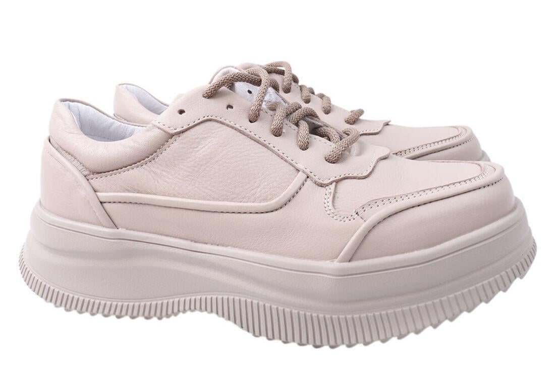 Кросівки жіночі Masheros зі шкіри на низькому ходу на шнурівці р. 40 Капучіно (21-21DTC) - фото 1 Кросівки жіночі Masheros зі шкіри на низькому ходу на шнурівці р. 40 Капучіно (21-21DTC) - фото 1