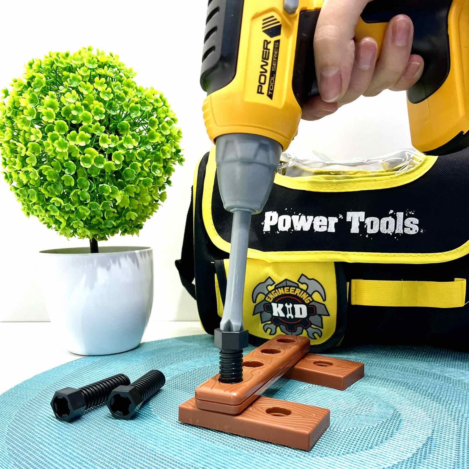 Набір інструментів дитячий шуруповерт/молоток/гайки/викрутка у валізці Жовтий (T013) - фото 7 Набір інструментів дитячий шуруповерт/молоток/гайки/викрутка у валізці Жовтий (T013) - фото 7