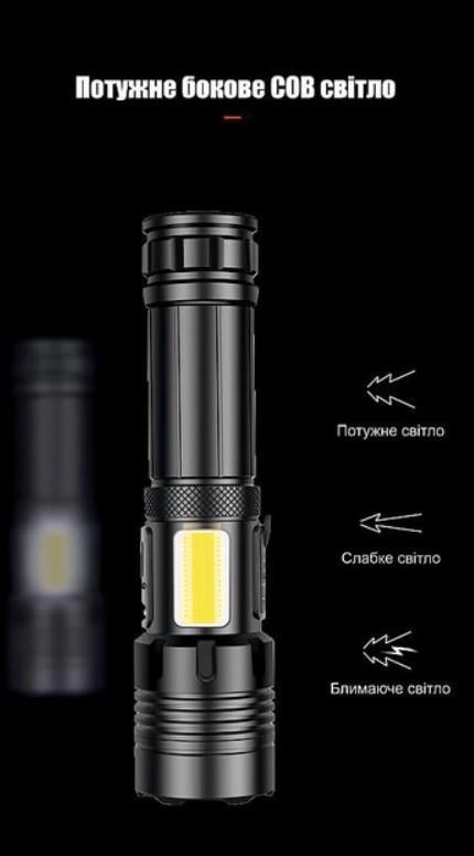 Фонарь ручной Quantum QM-FL1035 Perfect 5W LED zoom 3W COB с Type-C с функцией Power Bank Li-ion 18650/2600 mAh bох (1870685963) - фото 5 Фонарь ручной Quantum QM-FL1035 Perfect 5W LED zoom 3W COB с Type-C с функцией Power Bank Li-ion 18650/2600 mAh bох (1870685963) - фото 5