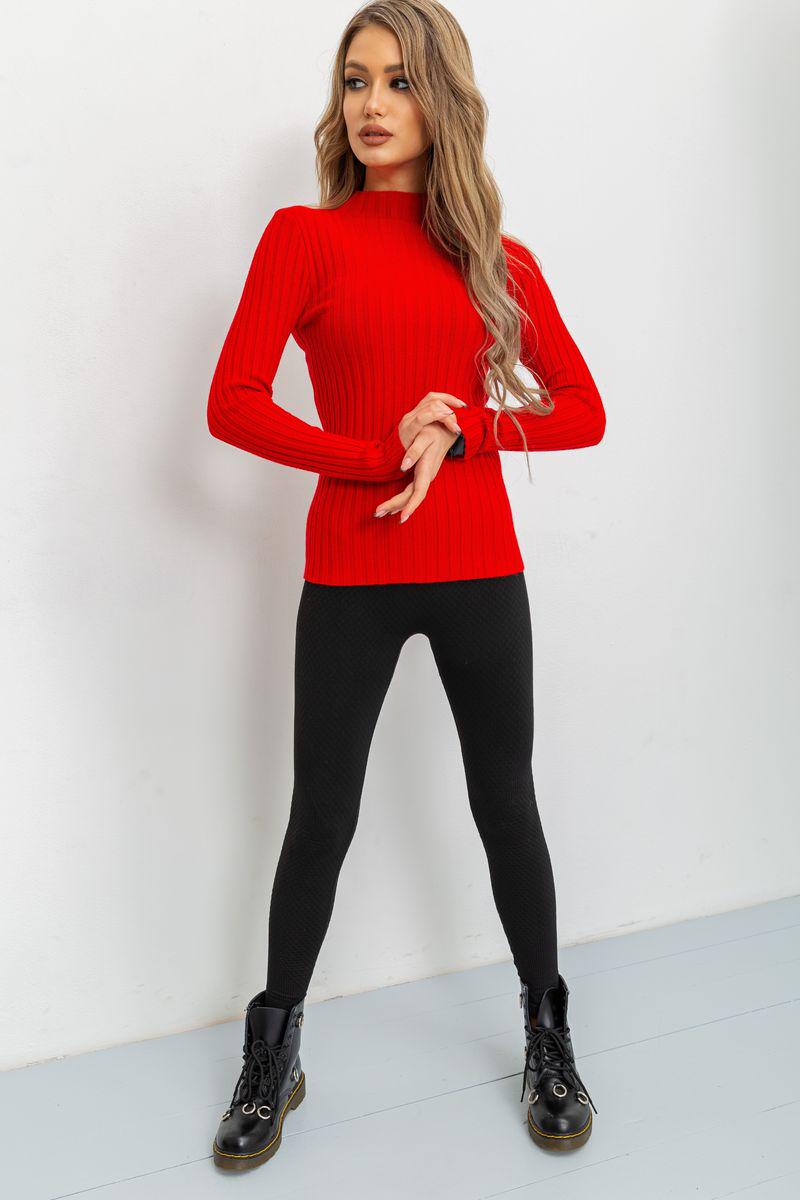 Гольф жіночий у рубчик Ager 221R8868-1 S/M Червоний (9624281) - фото 2 Гольф жіночий у рубчик Ager 221R8868-1 S/M Червоний (9624281) - фото 2