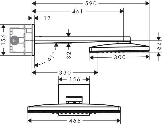 Верхній душ Hansgrohe RAINMAKER SELECT 24005400 450 мм Білий (30317) - фото 2