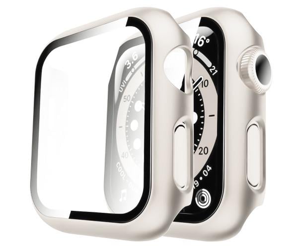 Чехол с защитным стеклом Protective Cover with Glass для Apple Watch 41 мм Белый