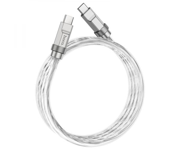 Кабель USB Hoco U113 Solid Silicone Type-C to Type-C 1 м Silver