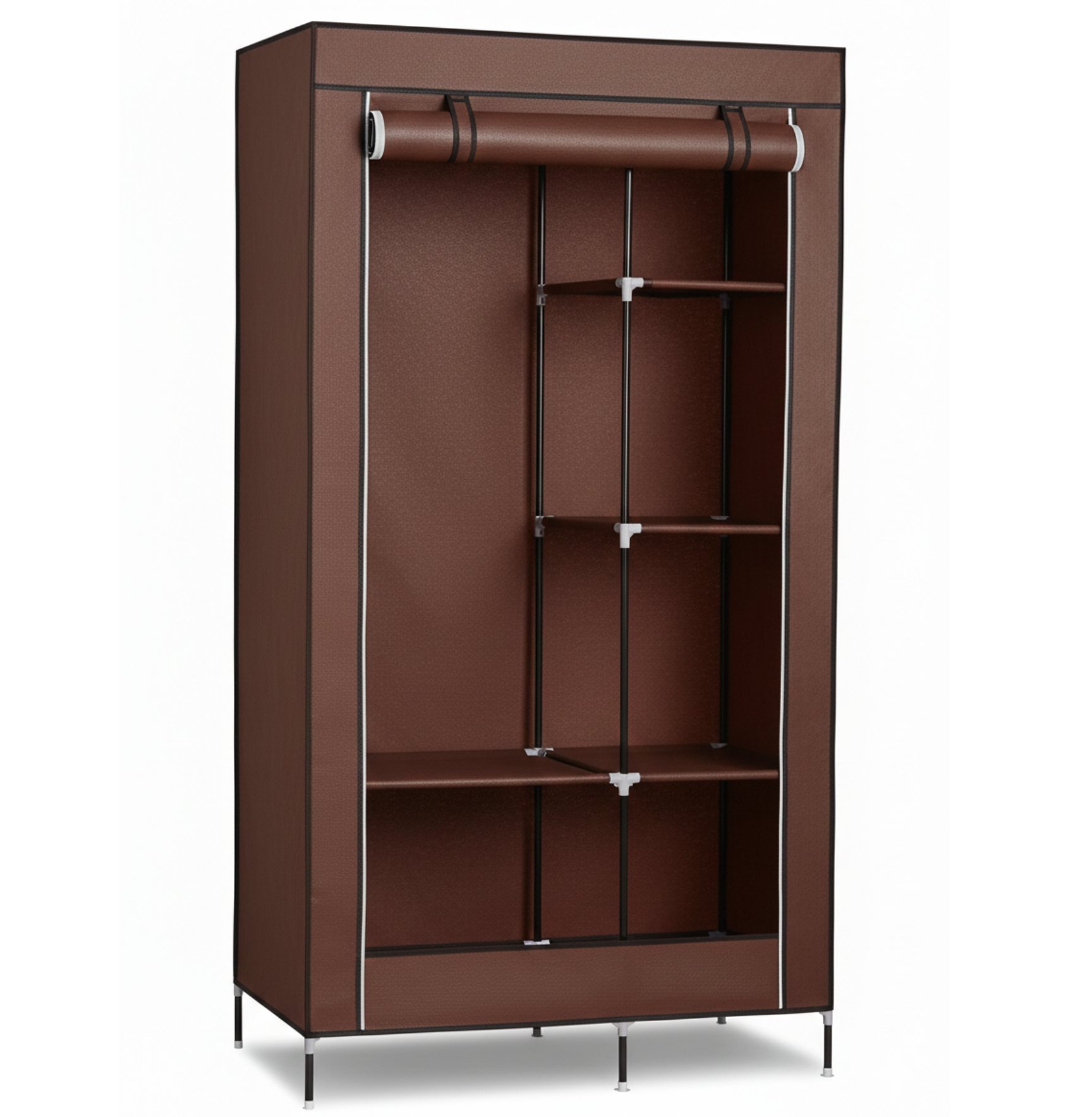Тканинна шафа-органайзер для одягу та взуття 88105 2 секції 105х175х45 см Коричневий (id_23916) Тканинна шафа-органайзер для одягу та взуття 88105 2 секції 105х175х45 см Коричневий (id_23916)
