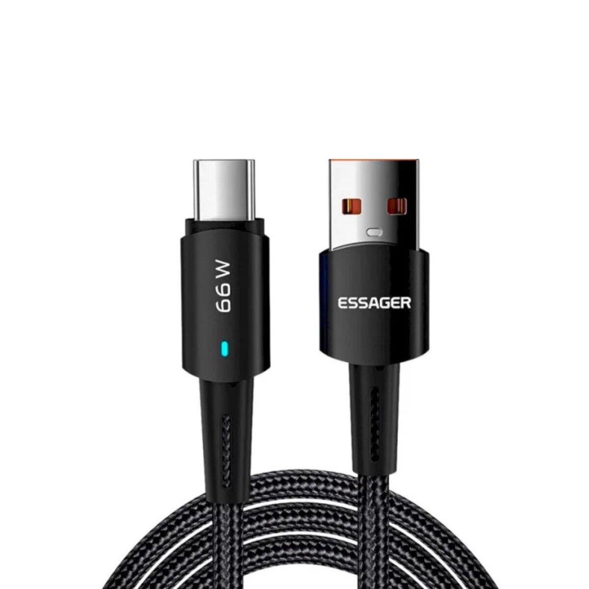 Кабель Essager Sunset Type-C 6A USB charging and data 50 см Black (18646754)