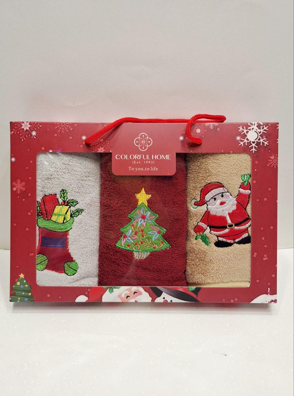 Набор кухонных полотенец подарочный Colorful Home с петелькой из микрофибры 3 шт. 25х50 см (1649)