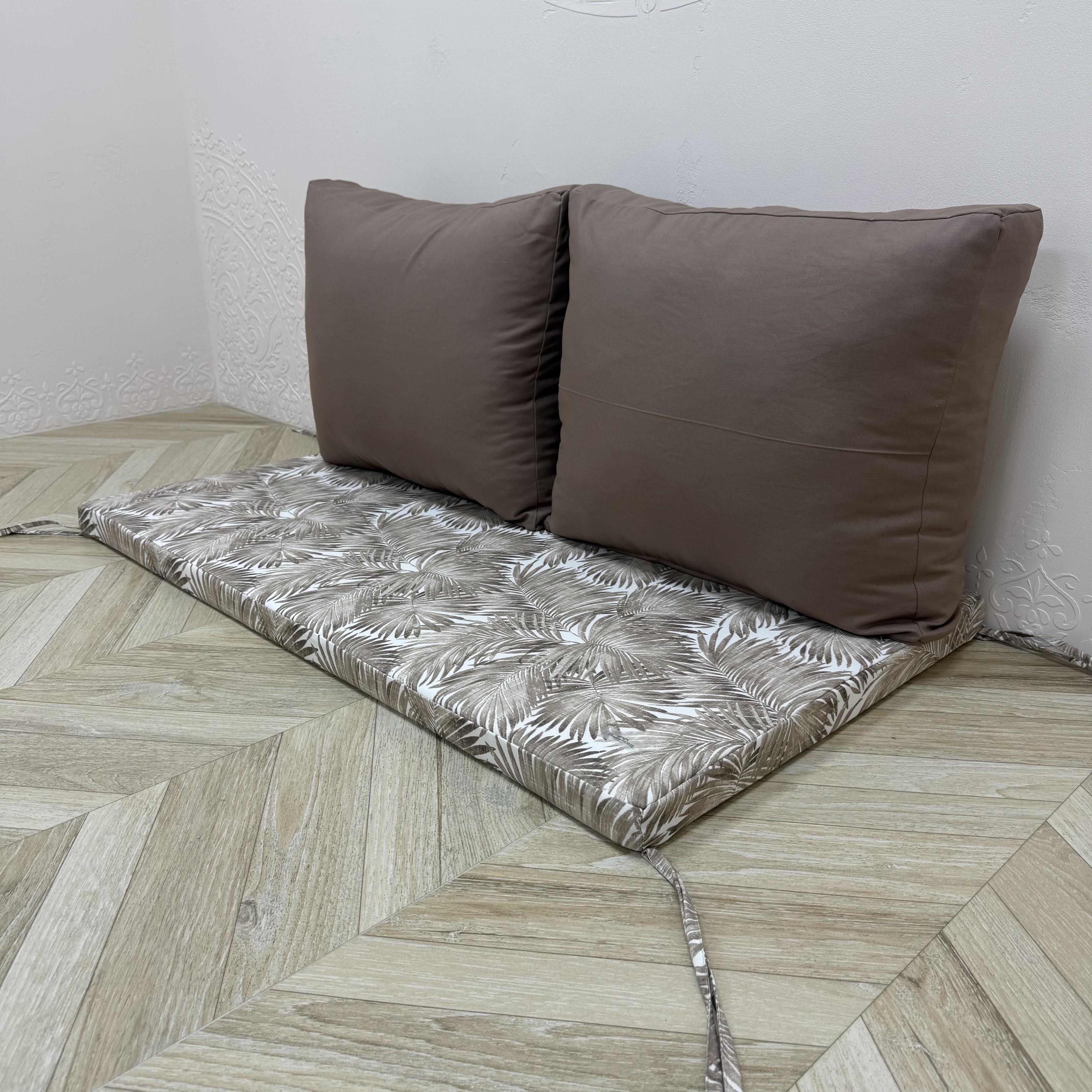 Комплект матрас с подушками Comfort Home Chamedorea beige на поддоны/качели/каркасы/садовая мебель панама 120х60х40х5 см