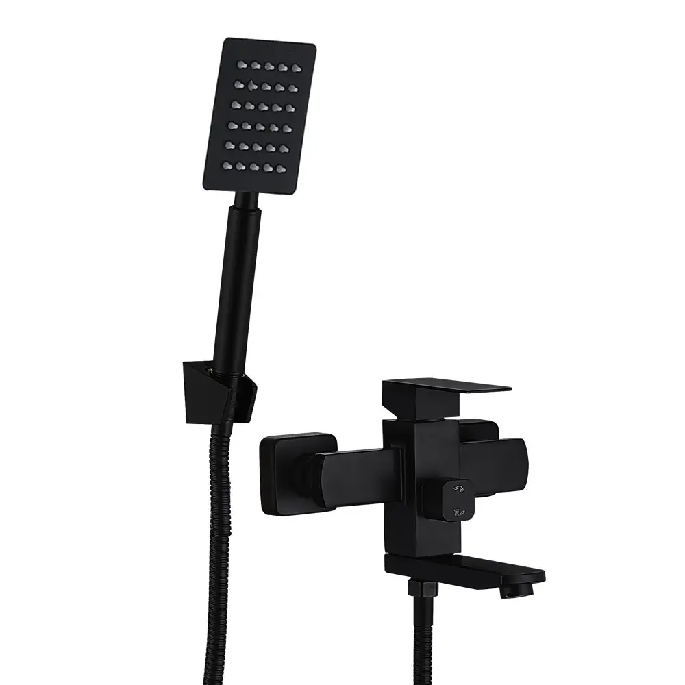 Смеситель для ванны Wezer PRO3-02-BLACK Нержавеющая сталь/Черный (1044122)