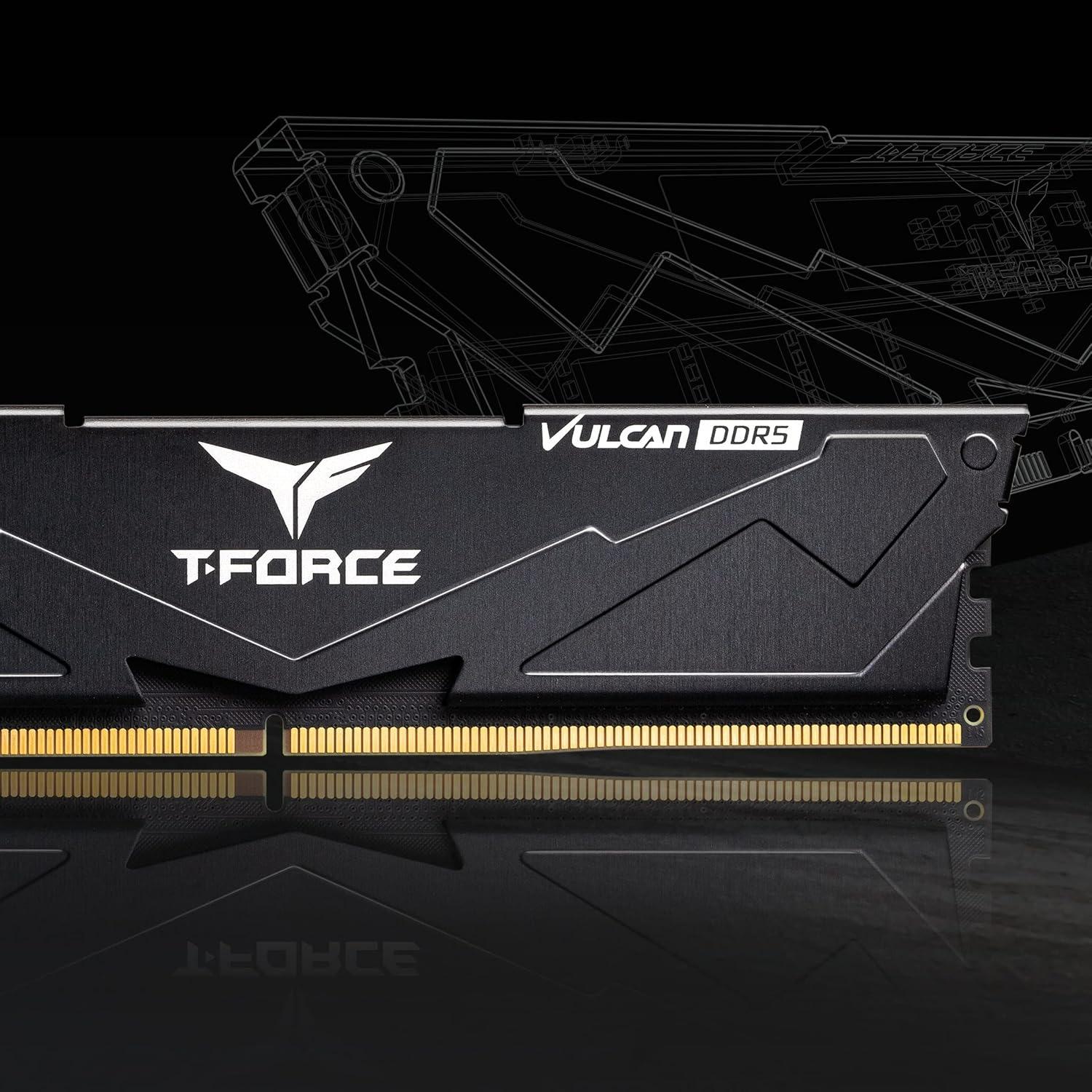 Оперативна пам'ять Team T-Force Vulcan 32 GB /2x16GB DDR5 6000MHz Black (FLBD532G6000HC38JDC01) - фото 4