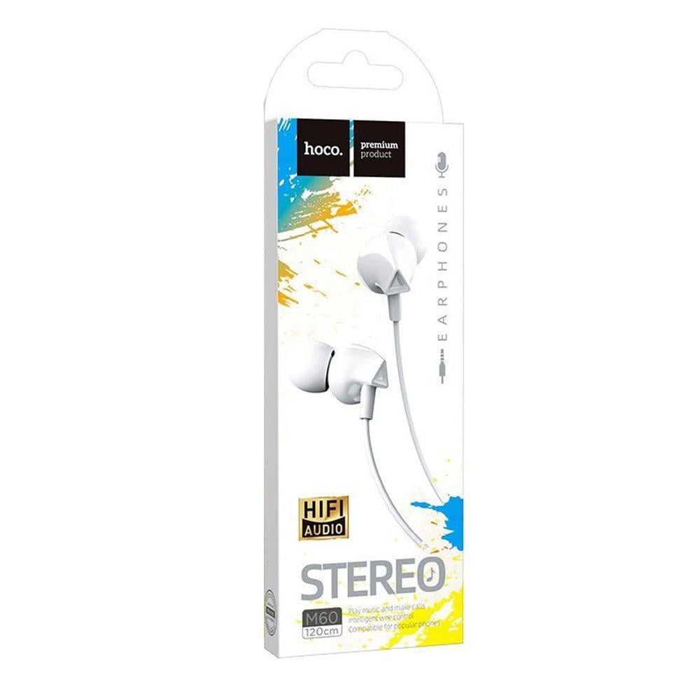 Наушники Hoco M60 Perfect sound universal earphones c микрофоном White - фото 2