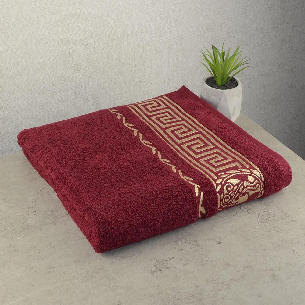 Банное махровое полотенце GM Textile Caesar 70х140 см Бордовый