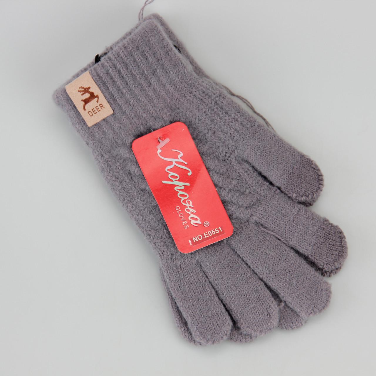 Рукавички дитячі вовняні сенсорні осінь/зима 9-12 років Темно-синій (33737)