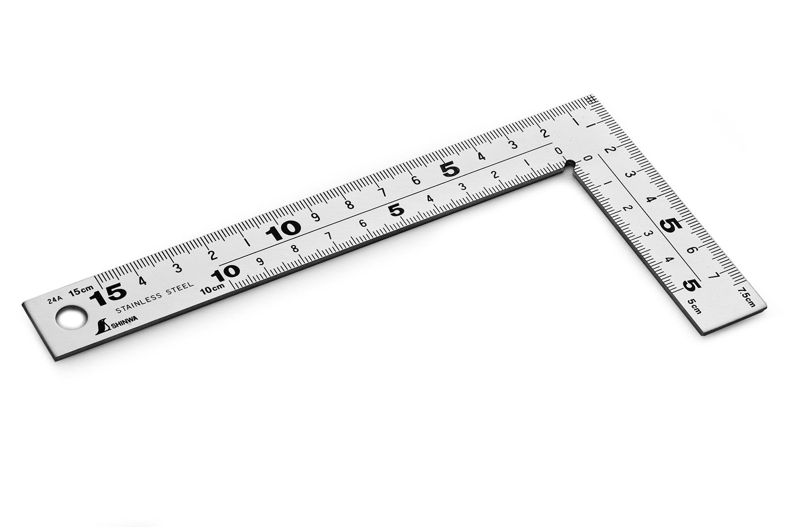 Угольник столярный Shinwa метрический нержавеющая сталь/хром 170х85 мм (32590)