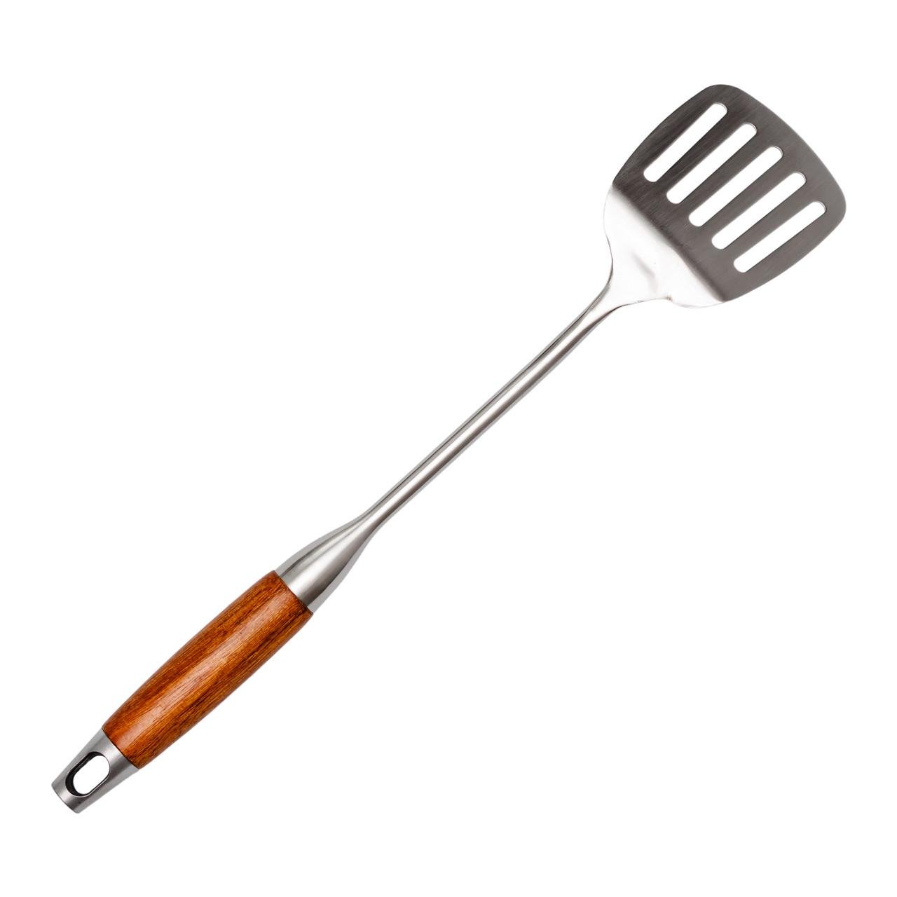 Лопатка кухонная Generous из нержавеющей стали с деревянной ручкой 39 см (HP-8-43) - фото 2