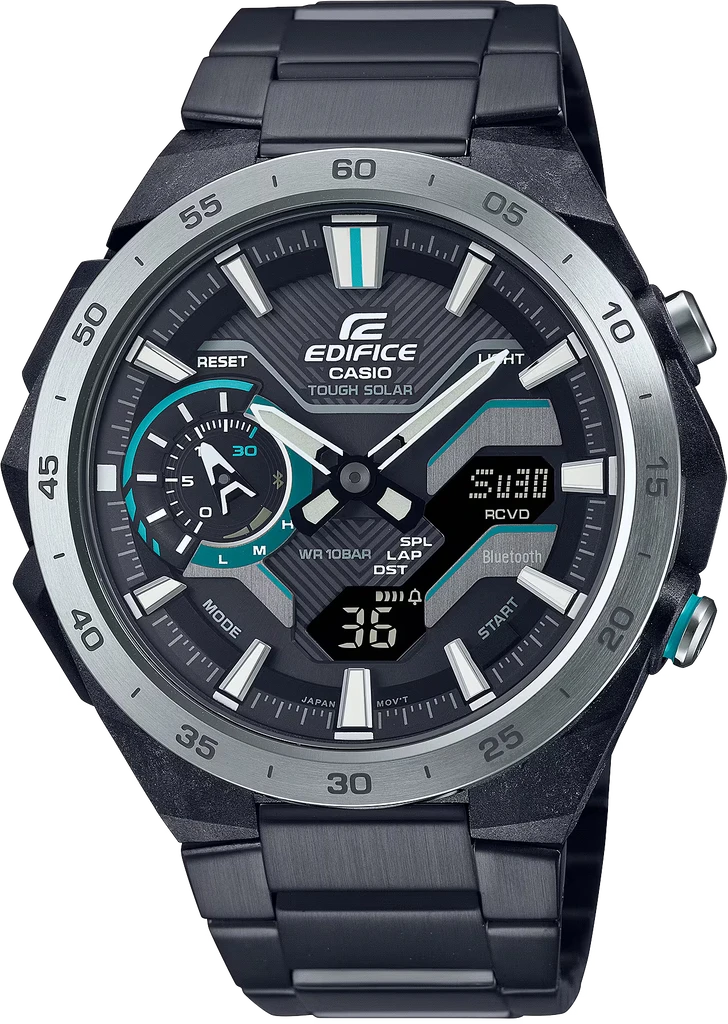 Наручные часы мужские Casio Edifice ECB-2200DD-1AEF с карбоновым корпусом/водозащитой 100 м Черный (3100234279)
