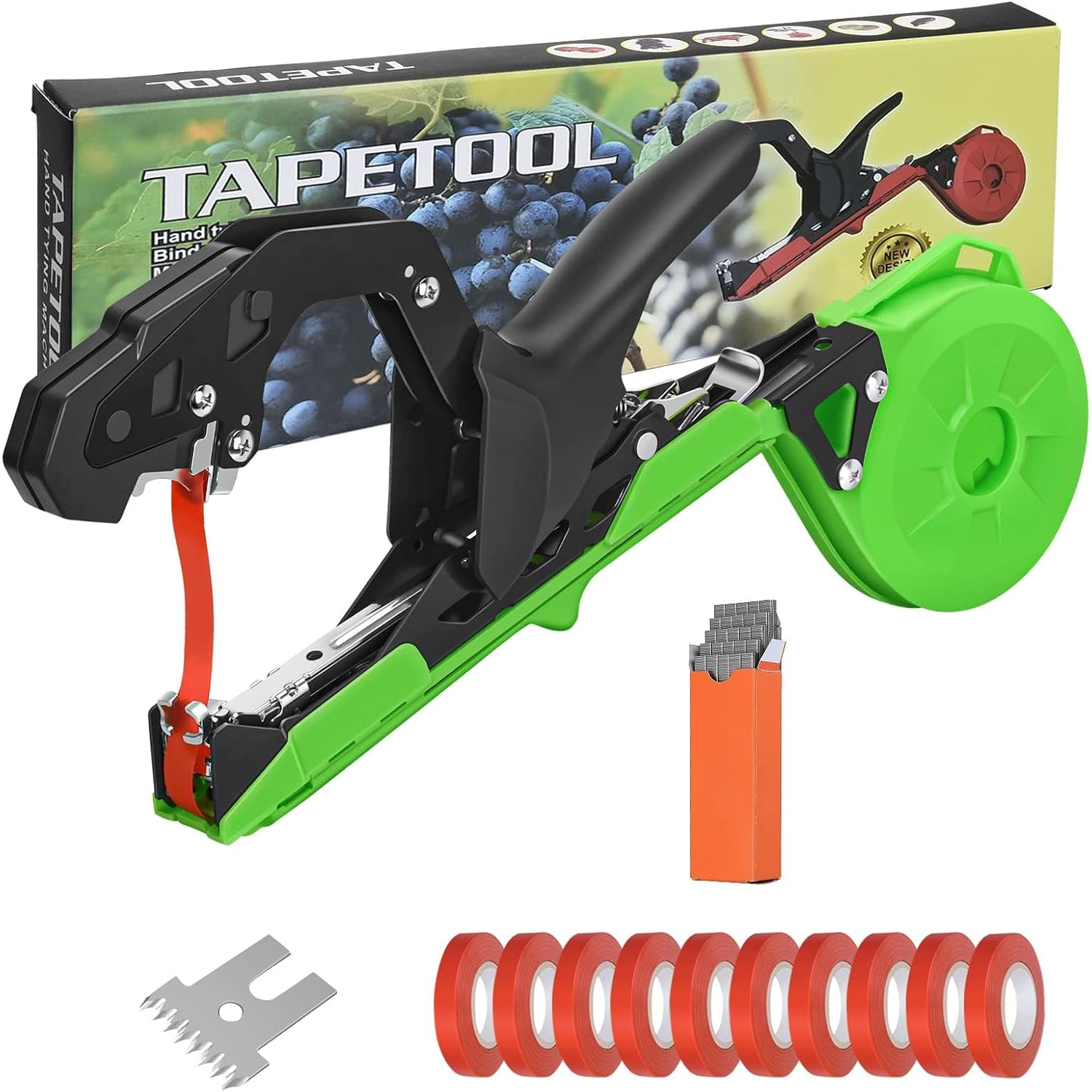 Аппарат для подвязывания растений Tapener с набором лент и скоб.