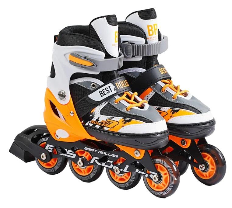 Коньки роликовые Best Roller PU колеса светящиеся 21,5-24 см р. 34-37 Orange (151229)
