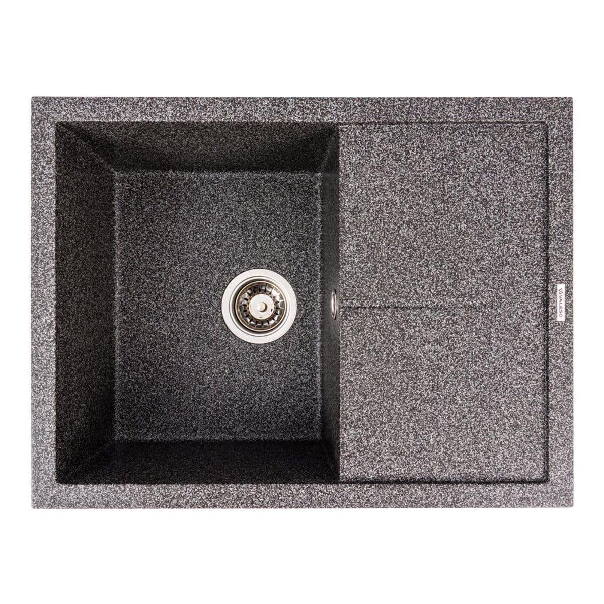 Мойка гранитная Valeso Cripta 650х500 врезная прямоугольная Графит матовый (PLTM-SP000049284)