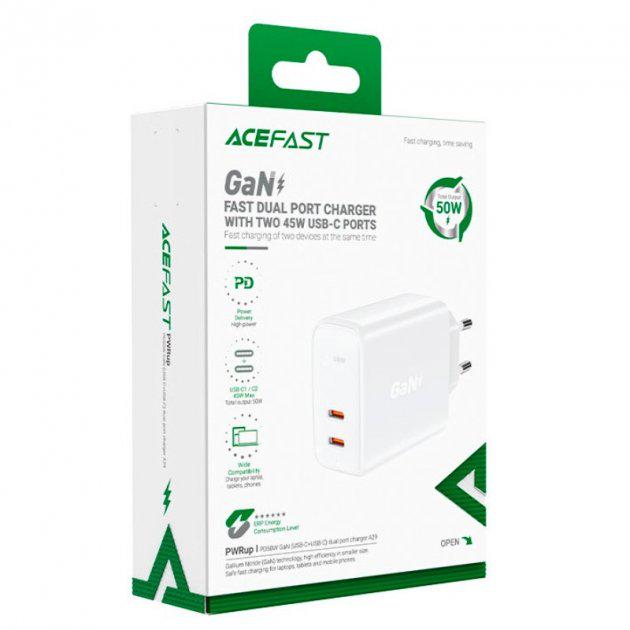 Зарядний пристрій AceFast A29 GaN 50W White (2500a0b6) - фото 4