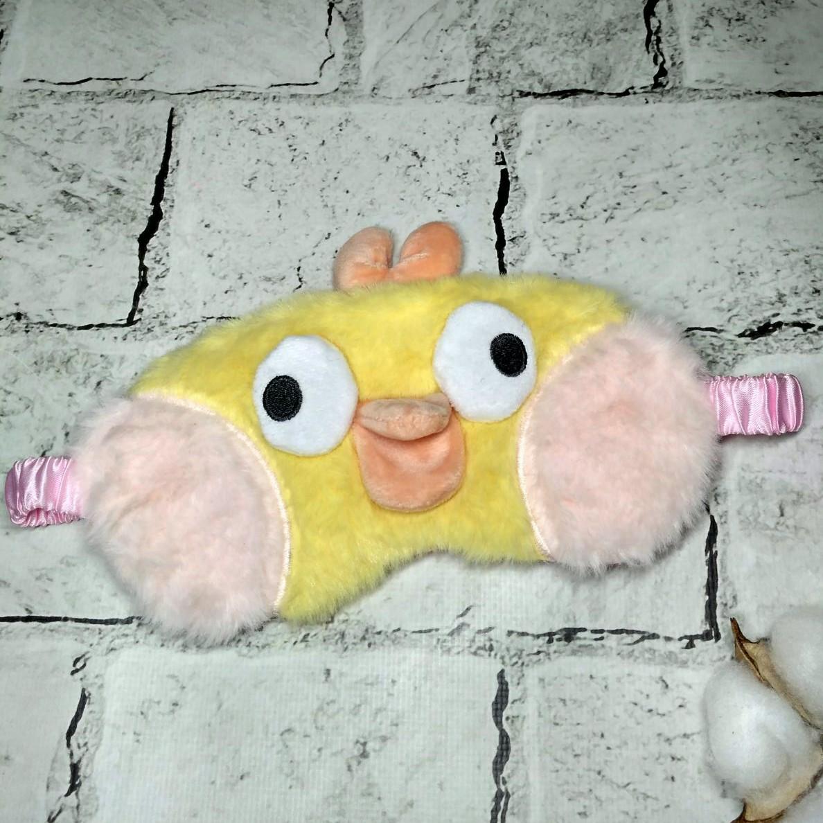 Маска для сну плюшева Курча 18х9 см Жовтий (20244-7) - фото 1 Маска для сну плюшева Курча 18х9 см Жовтий (20244-7) - фото 1