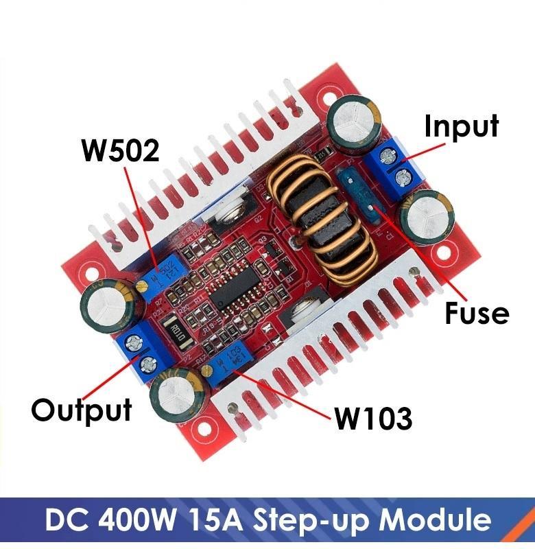 Стабилизатор-преобразователь напряжения DC-DC 400W 8.5-50V/10-60V 15А (НС050819) - фото 4