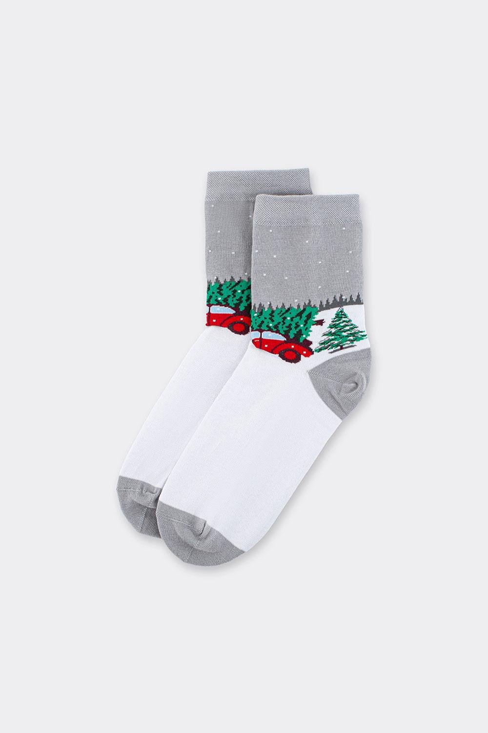 Шкарпетки жіночі бавовняні Giulia WS3 NEW YEAR 2602 р. 36-40 Grey-silver (31034002)