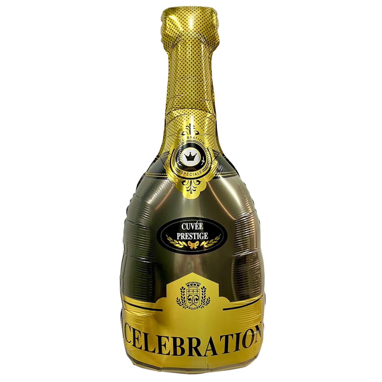 Воздушный шарик фольгированный Бутылка шампанского Сelebration 96х48 см Черный (183) Воздушный шарик фольгированный Бутылка шампанского Сelebration 96х48 см Черный (183)