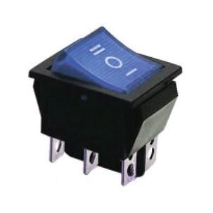 Переключатель TechnoSystems KCD2-203N BL/B 220 V перекидной с подсветкой Blue (1554871083)