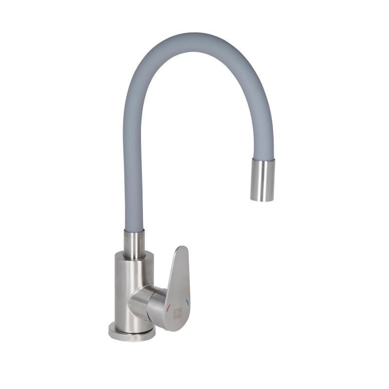 Змішувач для кухні Lidz Vida 015F3 з гнучким виливом k35 Grey (LDVID015F3GRE43356)