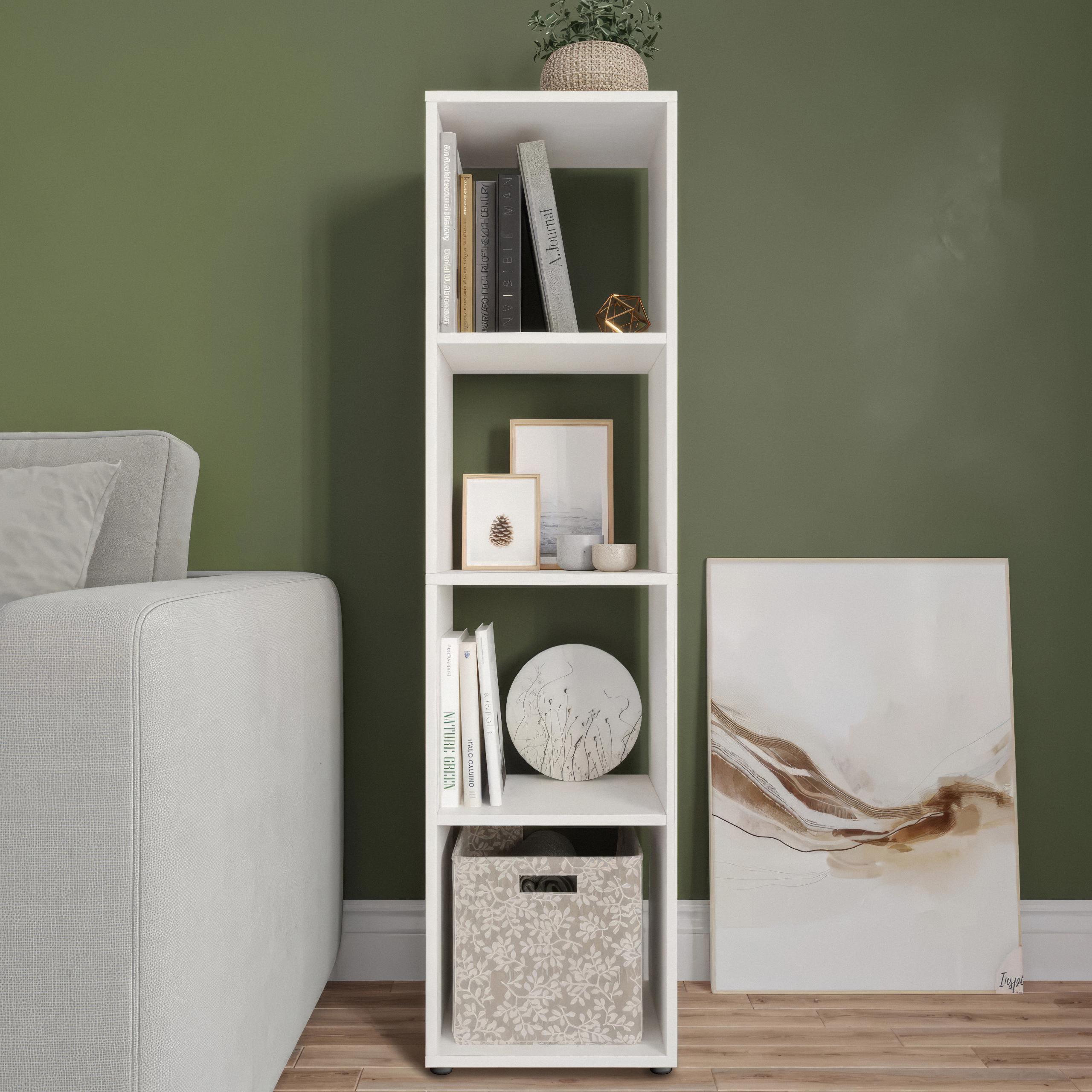 Стеллаж для книг и декора P-07 368x338x1449 мм Белый Стеллаж для книг и декора P-07 368x338x1449 мм Белый