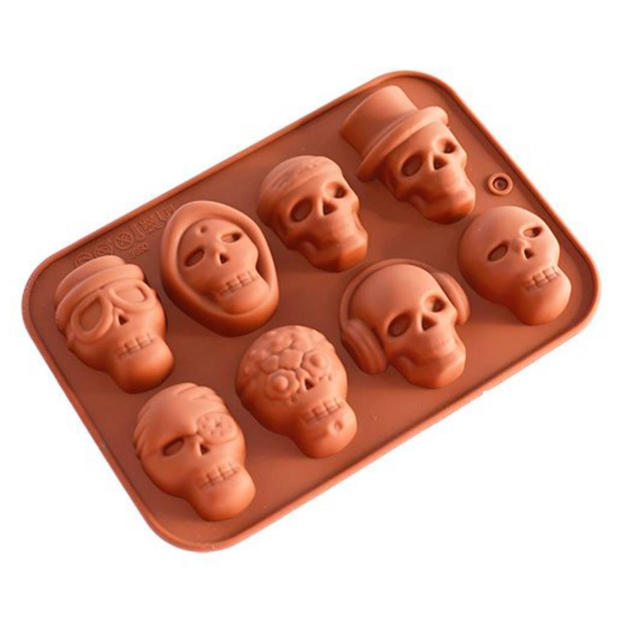 Форма для выпечки силиконовая Черепа 8 ячеек (953ae10c)