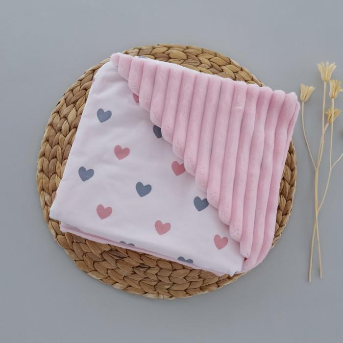 Плед Mommy Bag №36 Сердечки 100х80 см Розово-серый (144137)