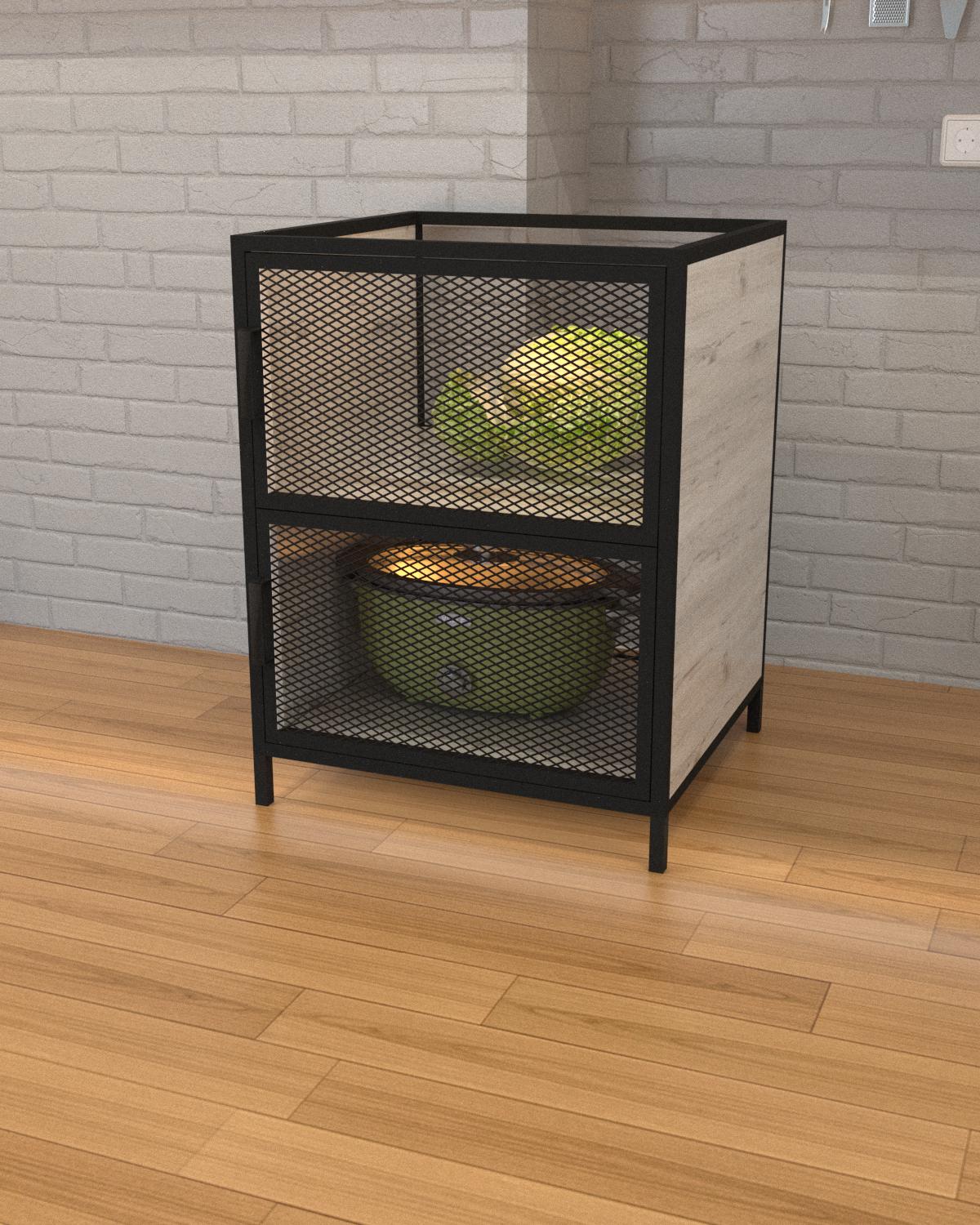 Тумба кухонная EcoLoft Лурия DSP-1327-2 в стиле лофт Дуб Кортона (31922878)