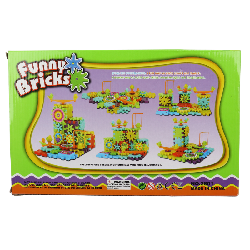 Развивающий конструктор с шестеренками Funny Bricks 81 шт. (4123472) - фото 2 Развивающий конструктор с шестеренками Funny Bricks 81 шт. (4123472) - фото 2